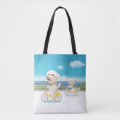 Honden en katten Fietsen bij het Zee Tote Bag (Voorkant)