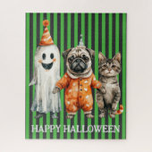 Honden en katten Halloween puzzel (Verticaal)