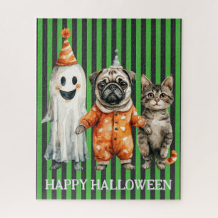 Honden en katten Halloween puzzel
