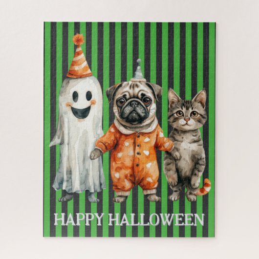 Honden en katten Halloween puzzel (Verticaal)