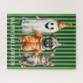 Honden en katten Halloween puzzel Legpuzzel (Horizontaal)