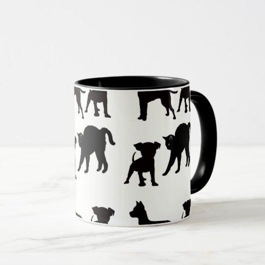 Honden en katten Huisdierliefhebbers Zwart Mok (Voorkant rechts)
