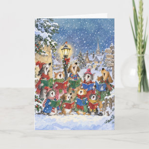 Honden en Katten Kerstliedjes zingen Kaart