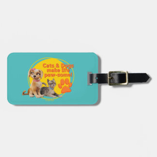 Honden en katten maken het leven pootjes! bagagelabel