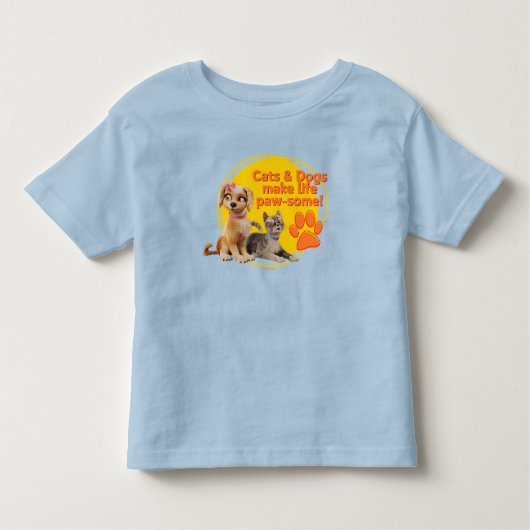 Honden en katten maken het leven pootjes! kinder shirts (Voorkant)