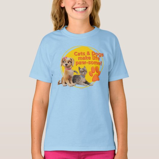 Honden en katten maken het leven pootjes! t-shirt (Voorkant)