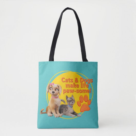 Honden en katten maken het leven pootjes! tote bag (Voorkant)