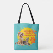 Honden en katten maken het leven pootjes! tote bag (Achterkant)