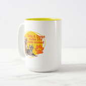 Honden en katten maken het leven pootjes! tweekleurige koffiemok (Voorkant links)