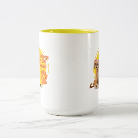 Honden en katten maken het leven pootjes! tweekleurige koffiemok (Center)