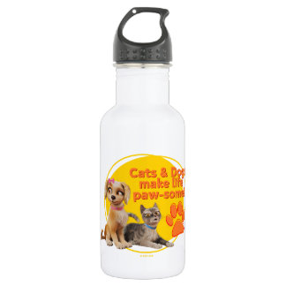 Honden en katten maken het leven pootjes! waterfles
