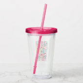 Honden en katten met kerstbaard acryl drinkbeker (Achterkant)