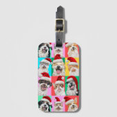 Honden en katten met kerstbaard bagagelabel (Voorkant (verticaal))