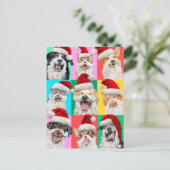 Honden en katten met kerstbaard briefkaart (Staand voorkant)