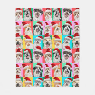 Honden en katten met kerstbaard fleece deken