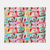 Honden en katten met kerstbaard fleece deken (Voorkant (Horizontaal))