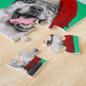Honden en katten met kerstbaard legpuzzel (Zijkant)