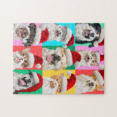Honden en katten met kerstbaard legpuzzel (Horizontaal)