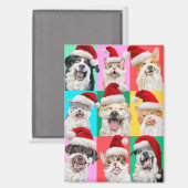 Honden en katten met kerstbaard magneet (Voorkant / Achterkant)