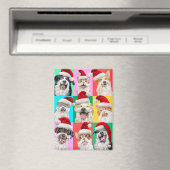 Honden en katten met kerstbaard magneet (Insitu (Vaatwasser))