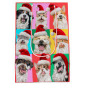 Honden en katten met kerstbaard medium cadeauzakje (Achterkant)