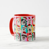 Honden en katten met kerstbaard mok (Voorkant links)