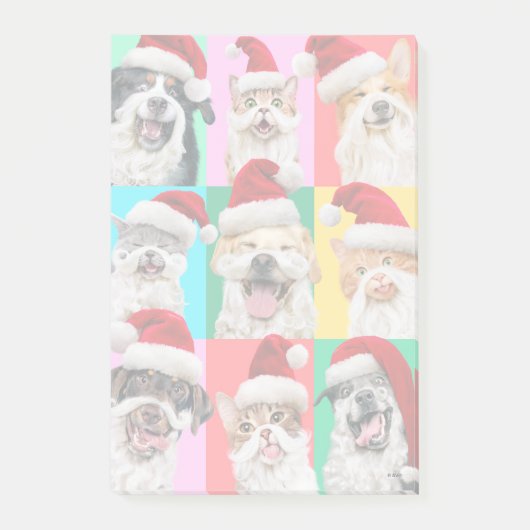 Honden en katten met kerstbaard post-it® notes (Voorkant)