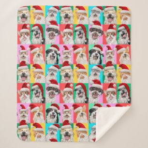 Honden en katten met kerstbaard sherpa deken