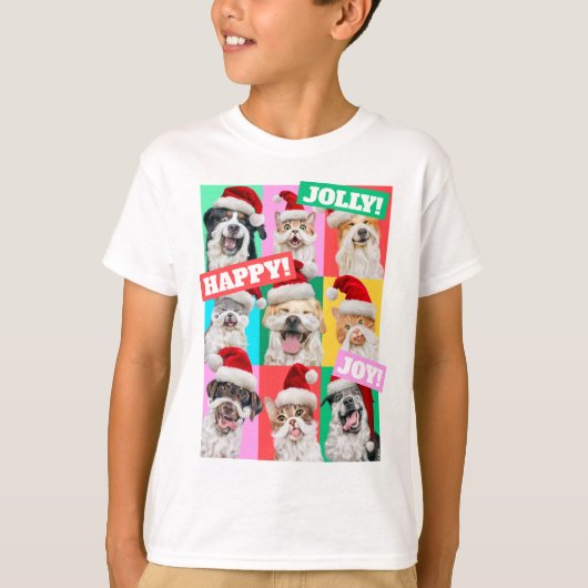 Honden en katten met kerstbaard t-shirt (Voorkant)