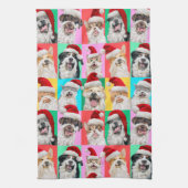 Honden en katten met kerstbaard theedoek (Verticaal)