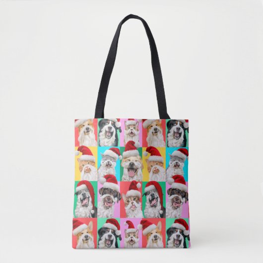 Honden en katten met kerstbaard tote bag (Voorkant)