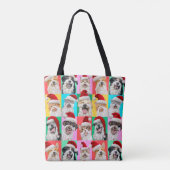 Honden en katten met kerstbaard tote bag (Achterkant)