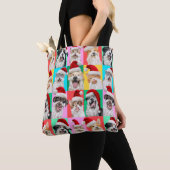 Honden en katten met kerstbaard tote bag (Dichtbij)