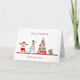 Honden en katten met kerstcadeaus feestdagen kaart
