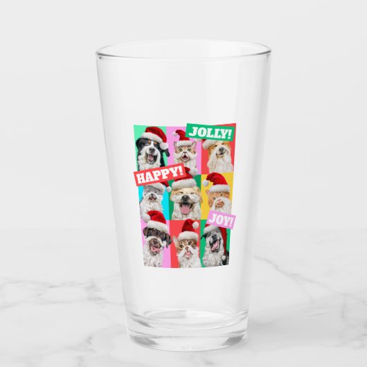Honden en katten met Santa baard Glas (Voorkant)