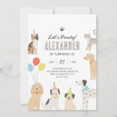 Honden en katten Puppy Kitten Let's Pawty Verjaard Kaart (Voorkant)