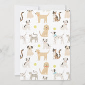 Honden en katten Puppy Kitten Let's Pawty Verjaard Kaart (Achterkant)