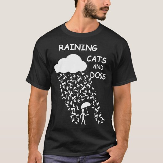 Honden en Katten Regen T-shirt (Voorkant)