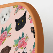 Honden en katten Roze Floral Pickleball Paddle (Links Detail)