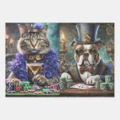 Honden en katten spelen poker, saloon inpakpapier vel (Voorkant 3)
