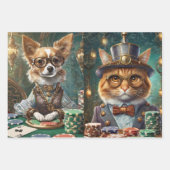 Honden en katten spelen poker, saloon inpakpapier vel (Voorkant 2)