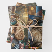 Honden en katten spelen poker, saloon inpakpapier vel (In situ)