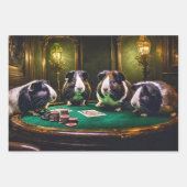Honden en katten spelen poker, saloon inpakpapier vel (Voorkant 3)