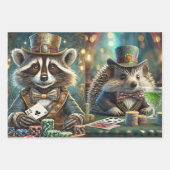 Honden en katten spelen poker, saloon inpakpapier vel (Voorkant 2)