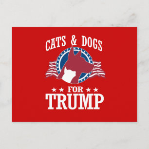 HONDEN EN KATTEN VOOR TRUMP BRIEFKAART