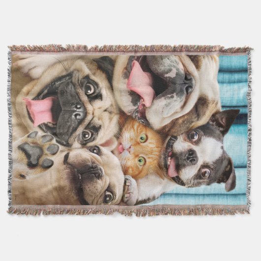 Honden en kattengroepfoto's deken (Voorkant)