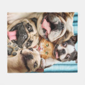 Honden en kattengroepfoto's fleece deken (Voorkant (Horizontaal))