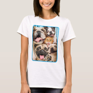 Honden en kattengroepfoto's t-shirt