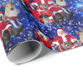 Honden en Kerstman  Cadeaupapier (Rol Hoek)