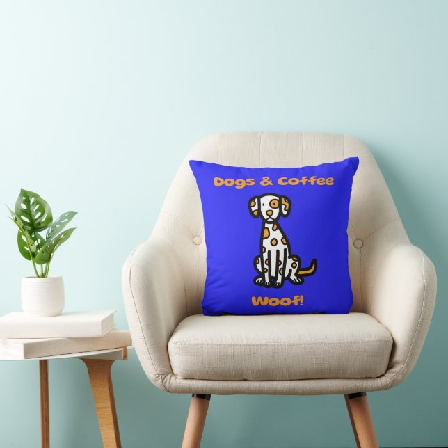 Honden en koffiehout! kussen (Stoel)